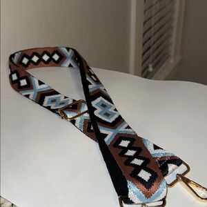 Guitar Strap Turquoise Blue Brown Black - Adjustable